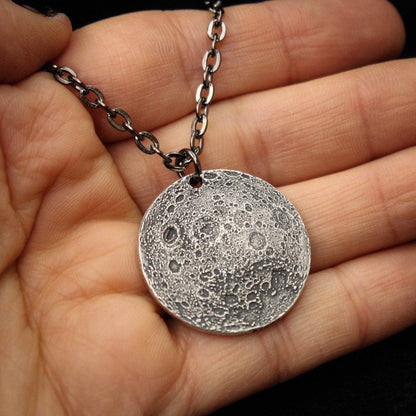Full Moon Silver Necklace