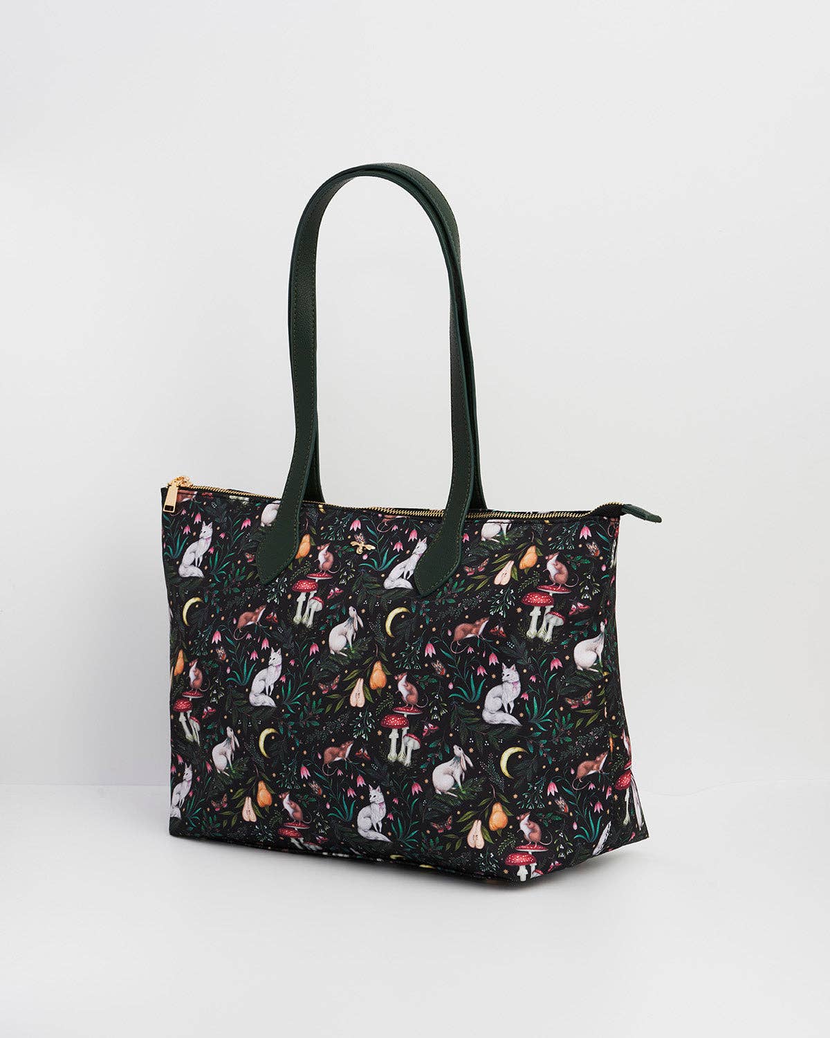 Edith Niva Print Tote Bag in Green