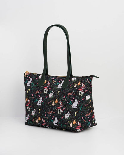 Edith Niva Print Tote Bag in Green