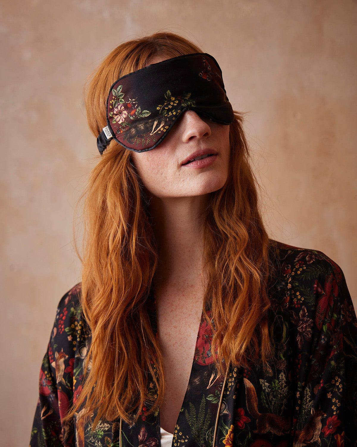 Folksy Fox Sleep Mask Black