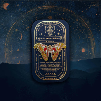 Capricorn - Zodiac Butterfly and Moth Pins- Atlas Moth