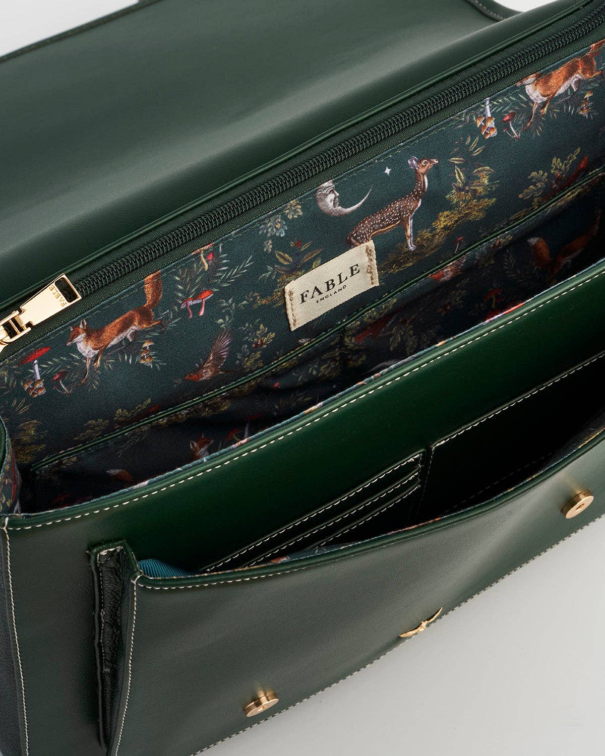 Into the Woods Green Large Satchel Backpack