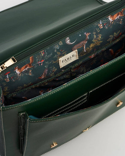 Into the Woods Green Large Satchel Backpack