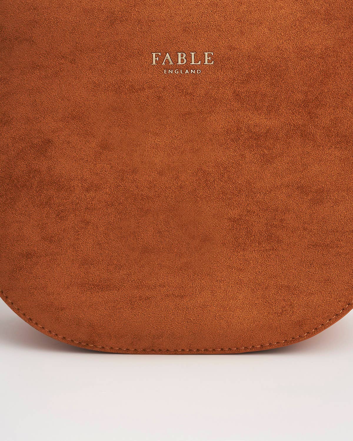 Floral Tan Faux Suede Embroidered Saddle Bag
