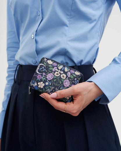 Selene Print Small Wallet in Navy
