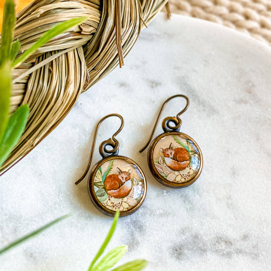 Fox Bronze Earring