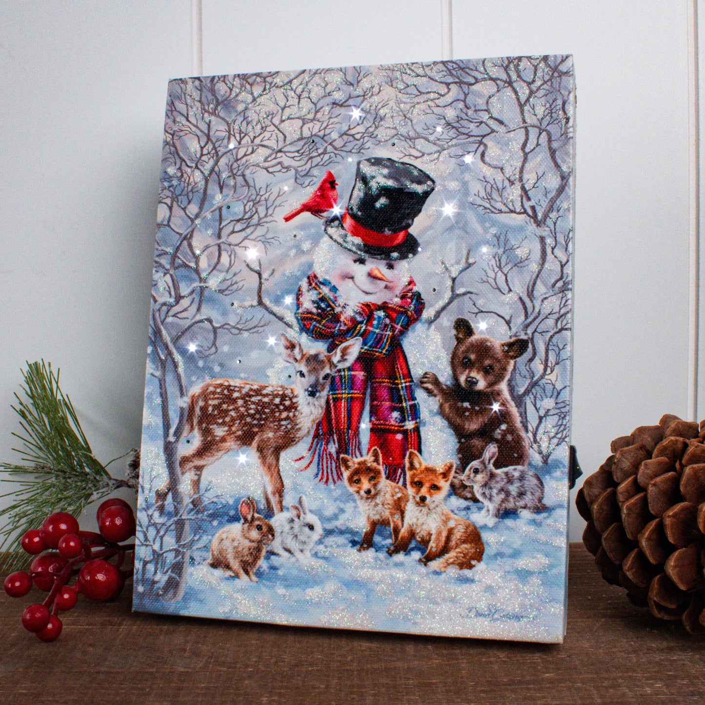 Forest Friends 8x6 Lighted Tabletop Canvas