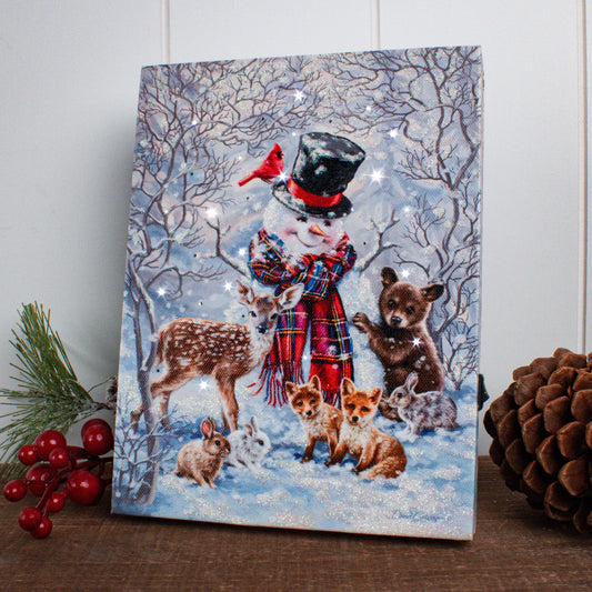 Forest Friends 8x6 Lighted Tabletop Canvas