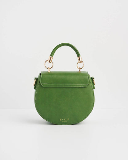 Fawn & Snail Green Embroidered Top Handle Bag