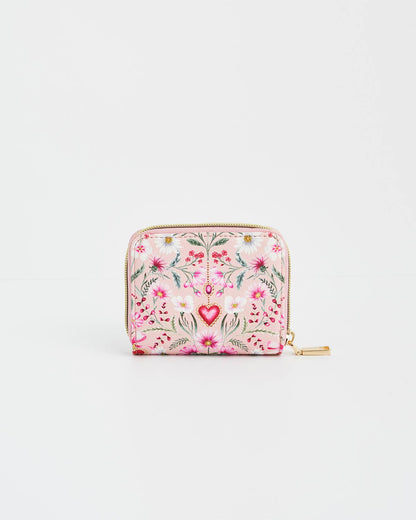 Floral Heart Pink Wallet