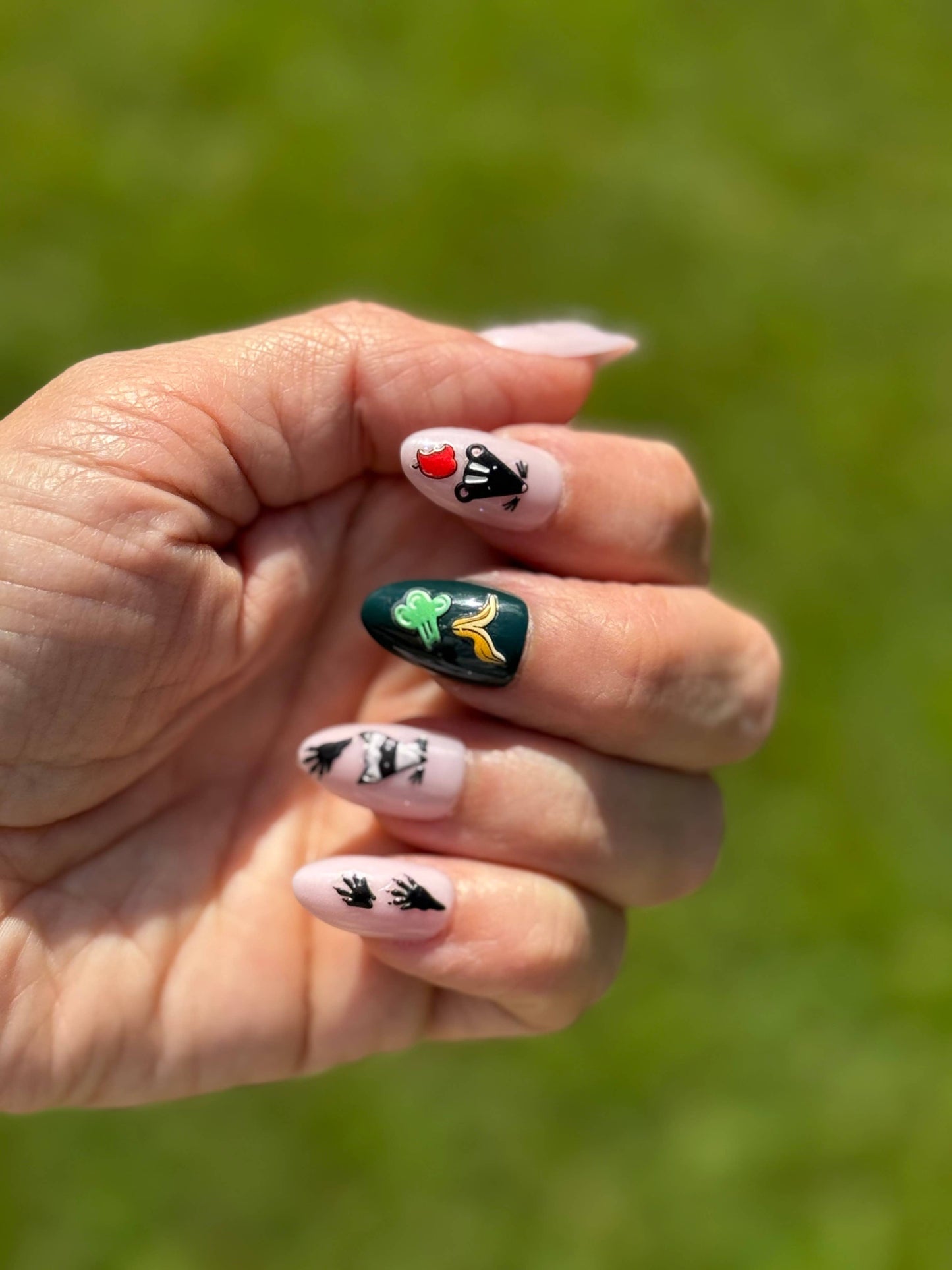 Trashy but Cute Opossum Possum Raccoon Skunk Nail Decals