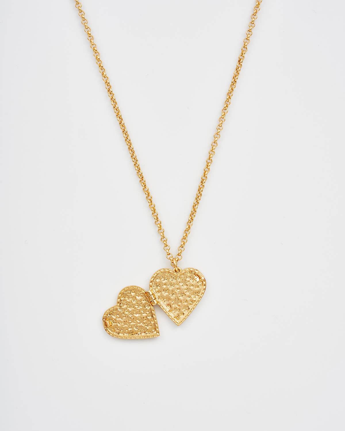 Floral "Forget Me Not" Heart Gold Locket Necklace