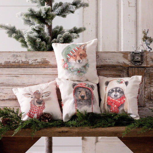 Cozy Mini Pillows (Bear, Deer, Raccoon, Fox)