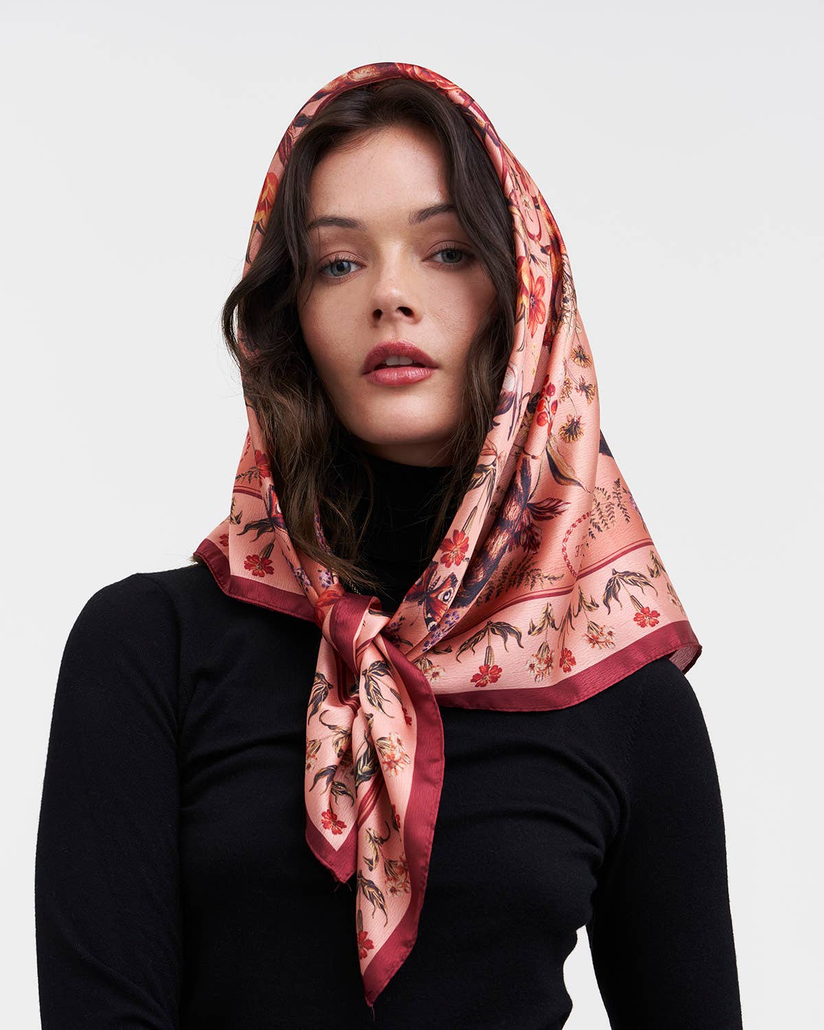 Folksy Fox Tales Peach Square Scarf