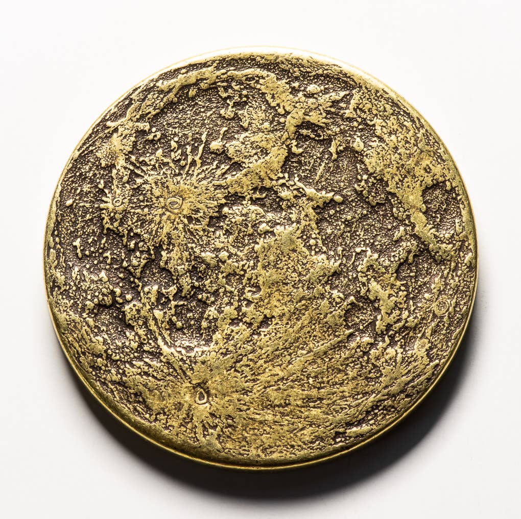 The Sun and Moon Worry Coin - Aztec Sun Stone and Moon