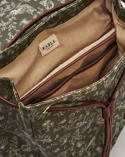 Flora Orla Scene Print Backpack in Olive Green