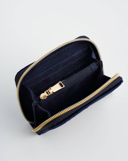 Floral Navy Velvet Wallet