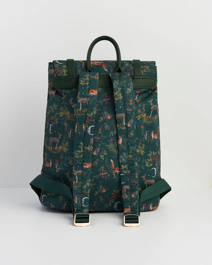 Into the Woods Green Buckle Medium Backpack