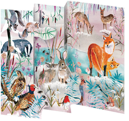 Wild Winter's Song Fox Tri-fold Card Pack