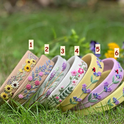 Spring Floral Embroidered Headband (Jasmine Collection)