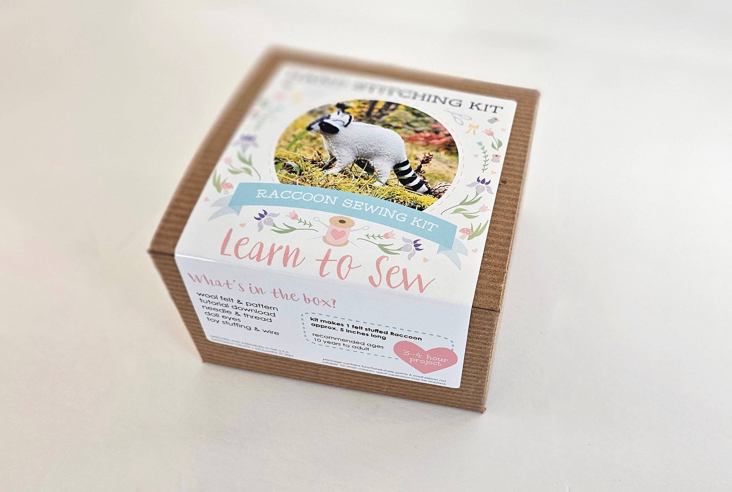 DIY Craft Kit Felt Raccoon Sewing Kit