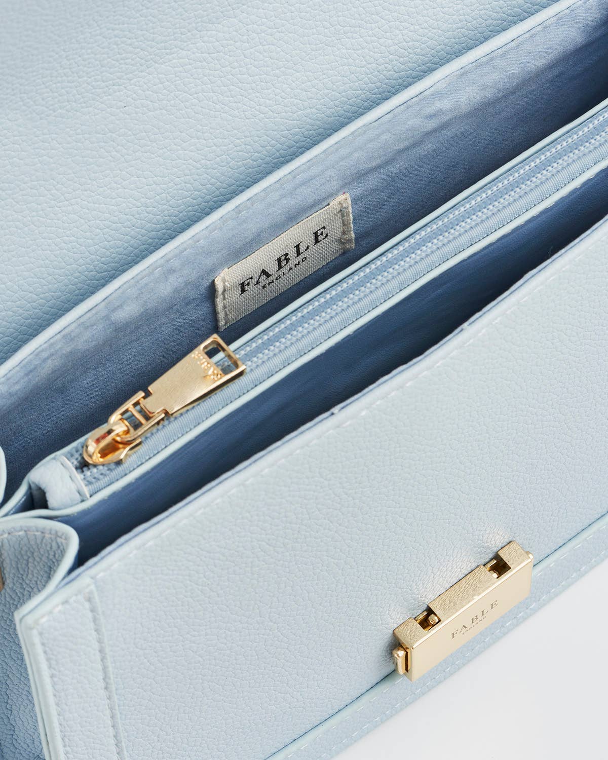 Bird Blue Embroidered Foldover Bag