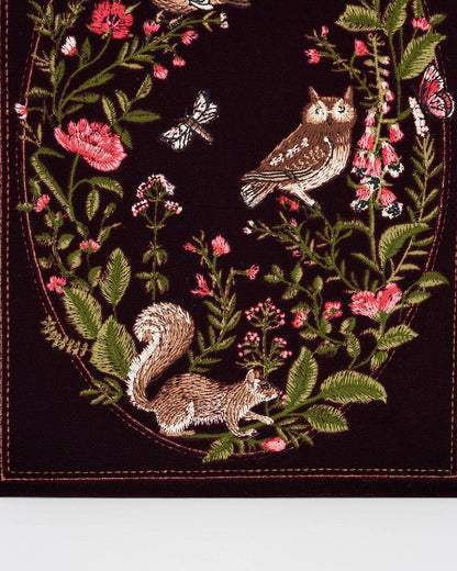 Florence Meadow Scene Embroidered Book Clutch / Jewelry Box