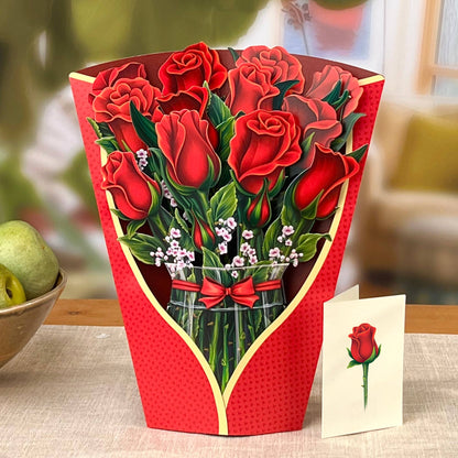 Red Roses Pop-Up Greeting Card