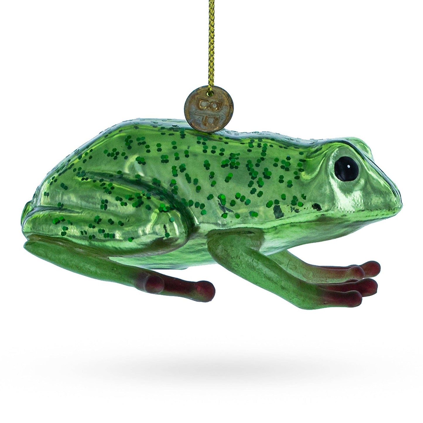 Green Frog Glass Ornament