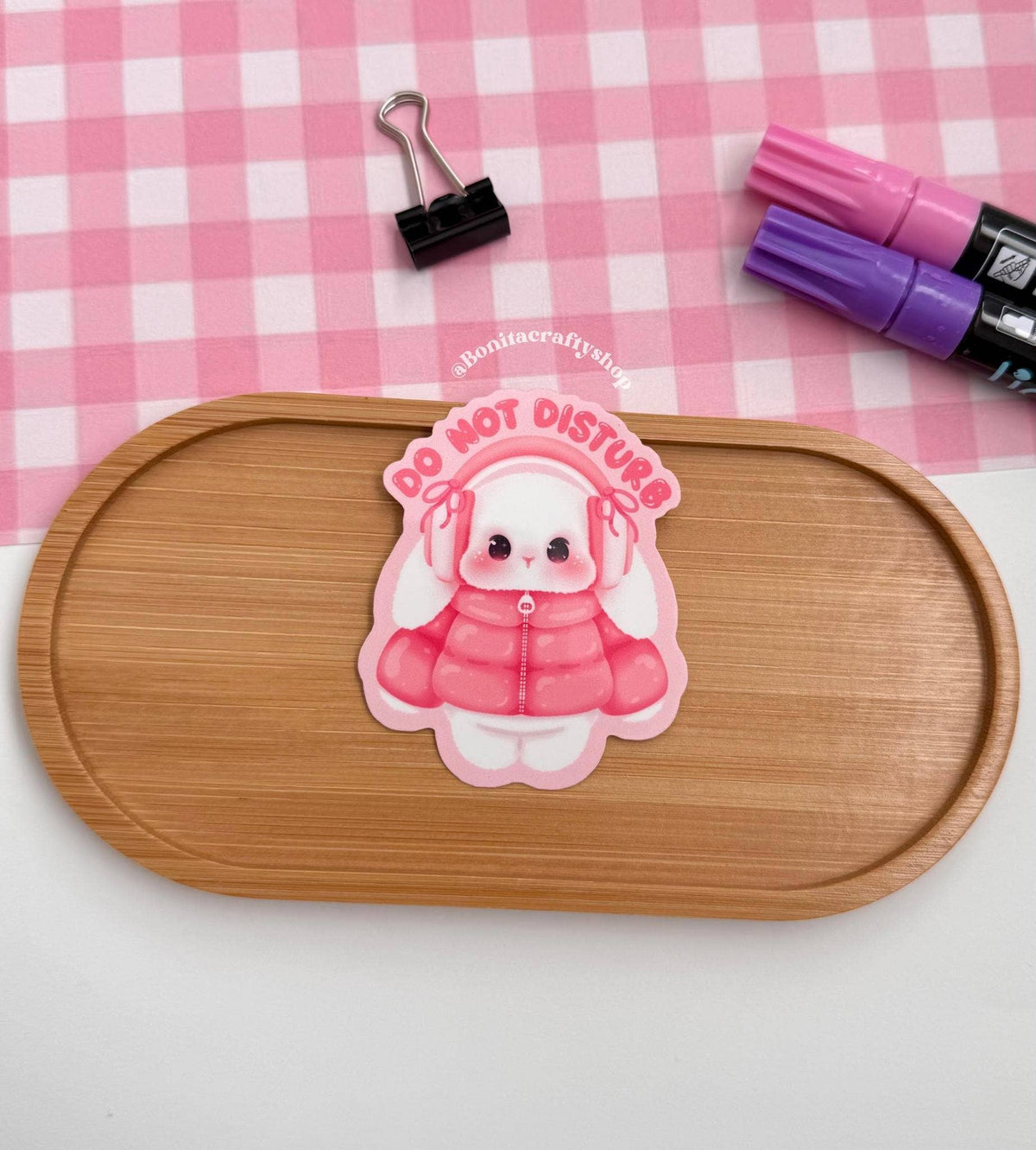 Cute Kawaii Bunny With Headphones Vinyl Sticker