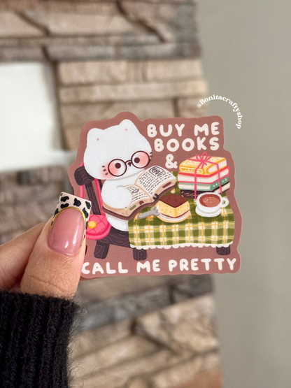Buy Me Books & Call Me Pretty Matte Sticker Vinyl