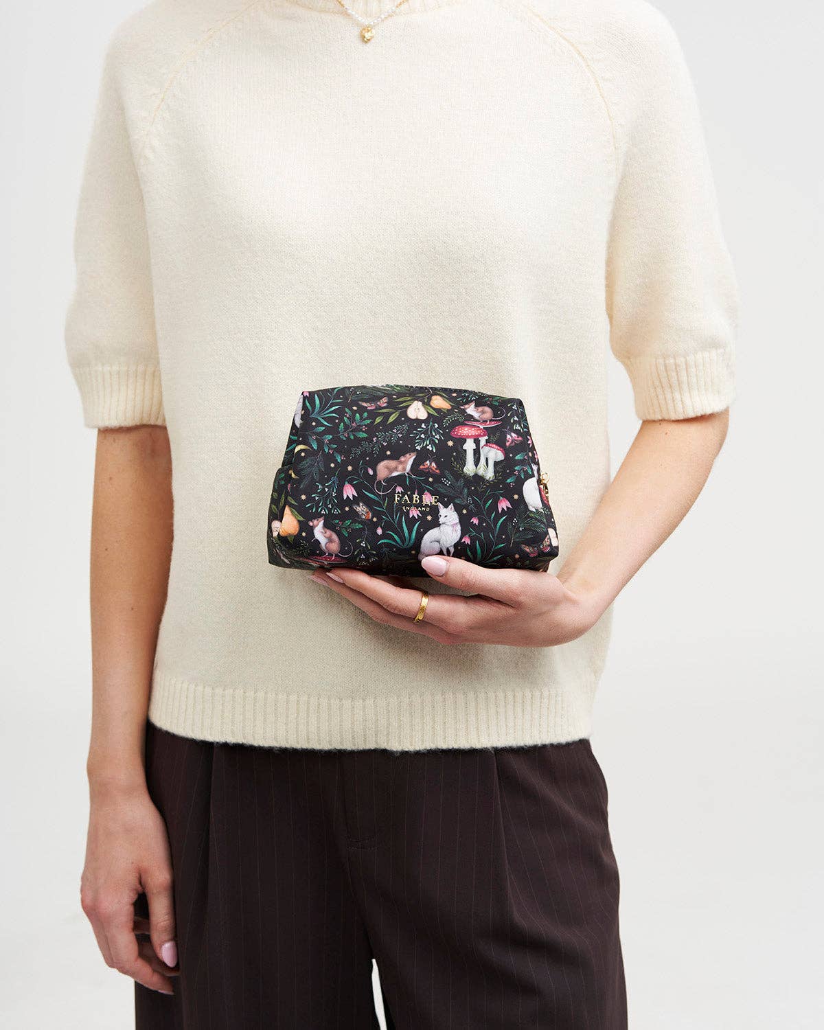 Niva Print Cosmetic Pouch in Green