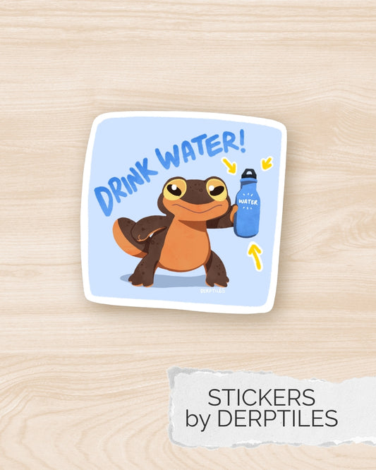 "Drink Water" Die-Cut Noot Sticker
