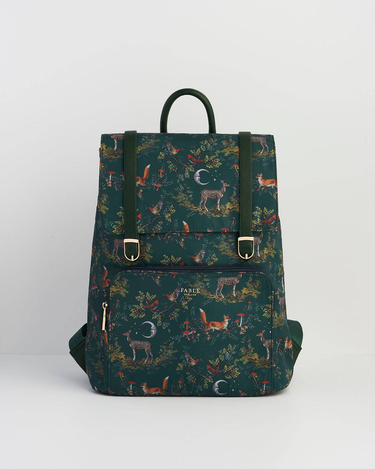 Into the Woods Green Buckle Medium Backpack
