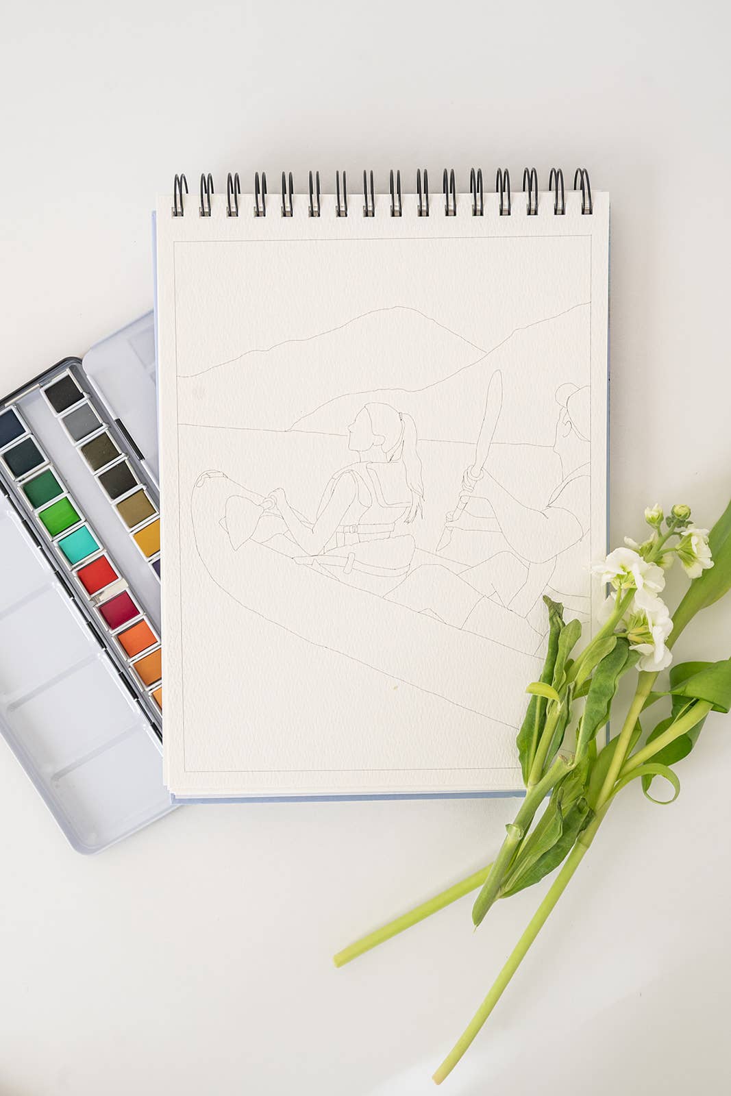 Landscape Watercoloring Book (Outlines with Video Tutorials)