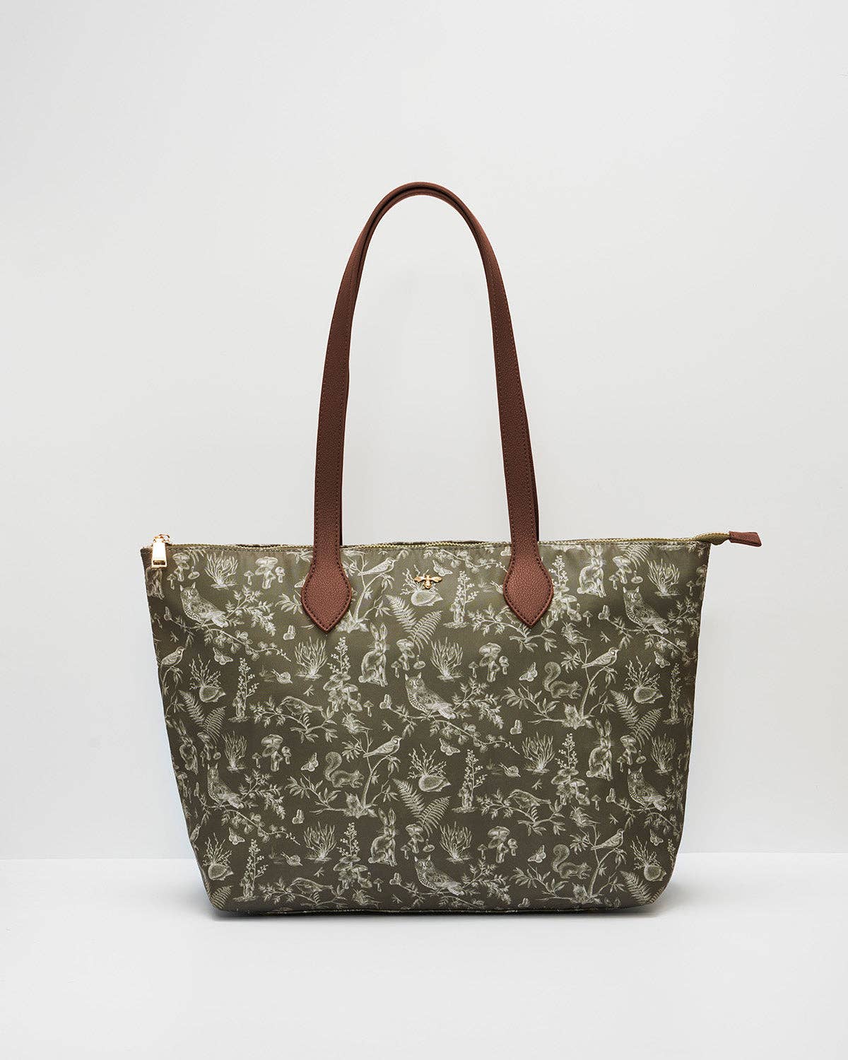 Edith Orla Scene Print Tote Bag in Olive Green