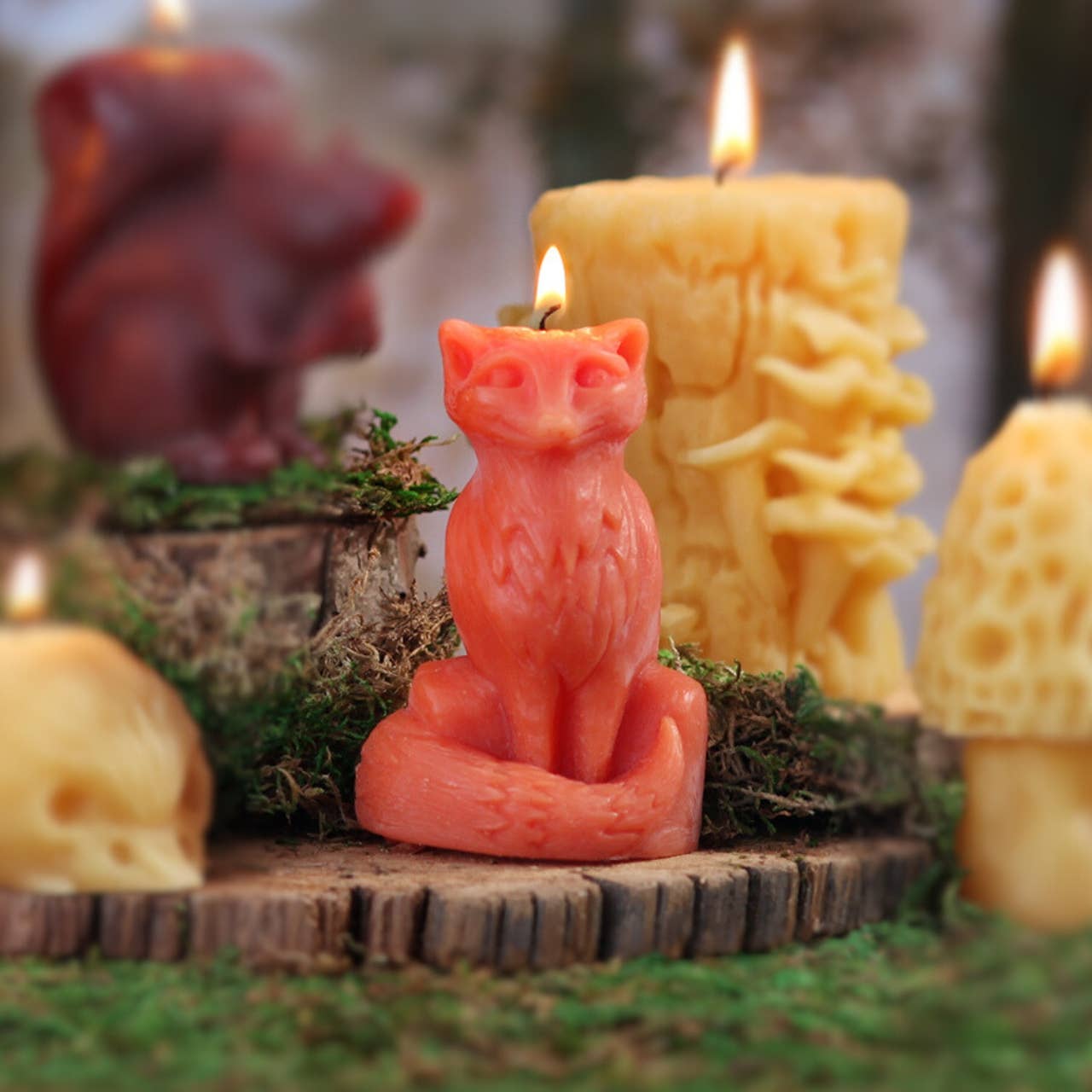 Fox Candle – 100% Pure Beeswax – Hand-Sculpted