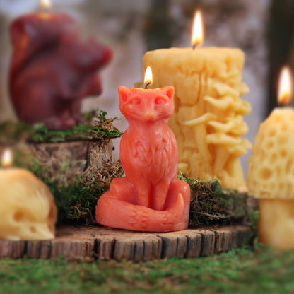 Fox Candle – 100% Pure Beeswax – Hand-Sculpted