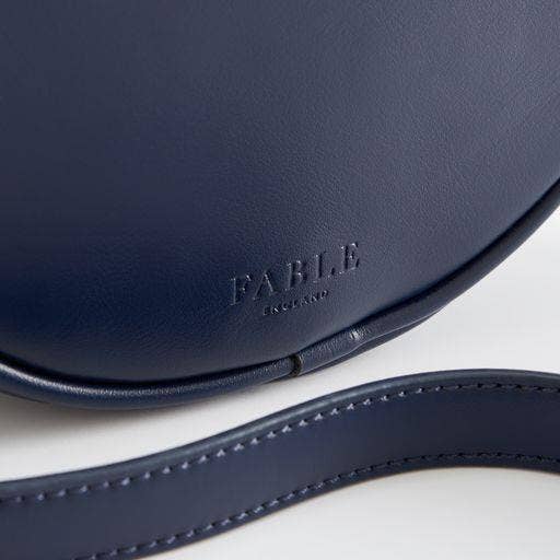 Chloe Embroidered Circle Purse - Navy