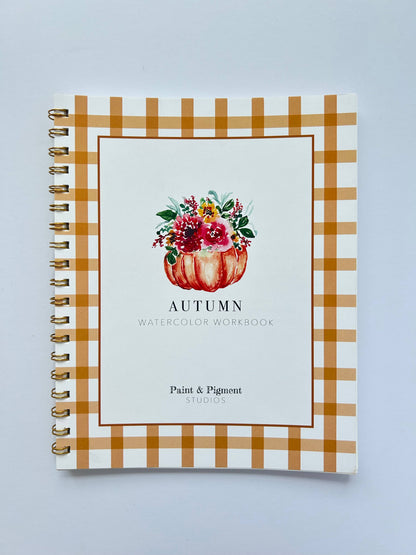 Cuaderno de trabajo de acuarela de otoño