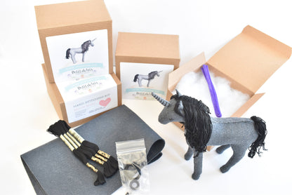 DIY Felt Sewing Craft Kit - Dark Unicorn