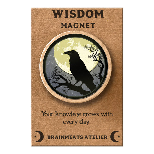Wisdom Magnet – Raven on Full Moon Token for Students