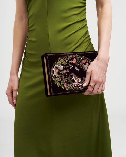 Florence Meadow Scene Embroidered Book Clutch / Jewelry Box