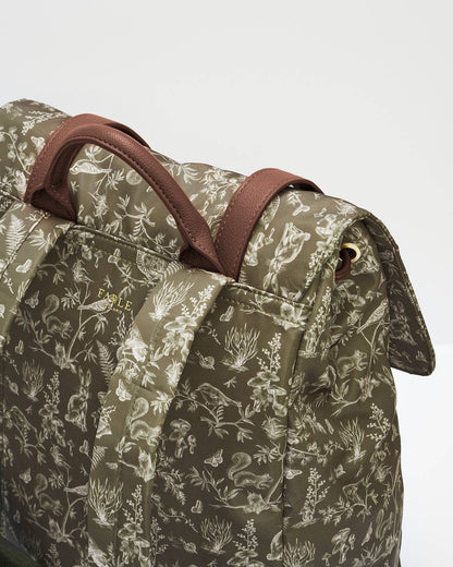 Flora Orla Scene Print Backpack in Olive Green