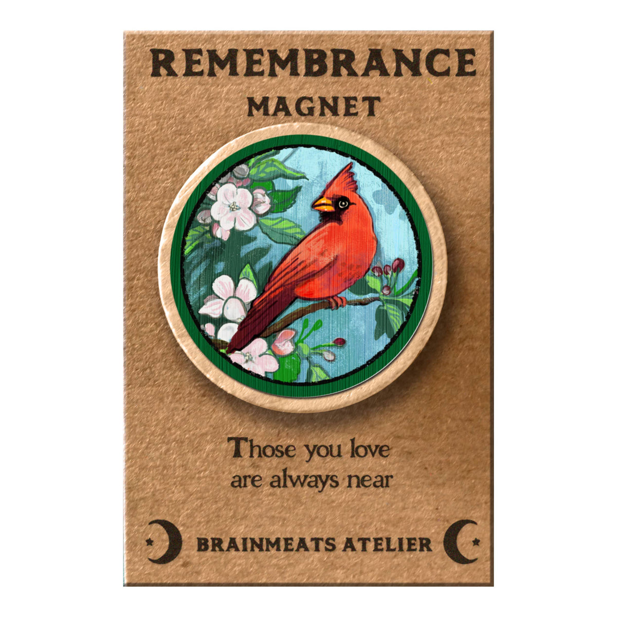 Remembrance Magnet –  Cardinal on Apple Branch