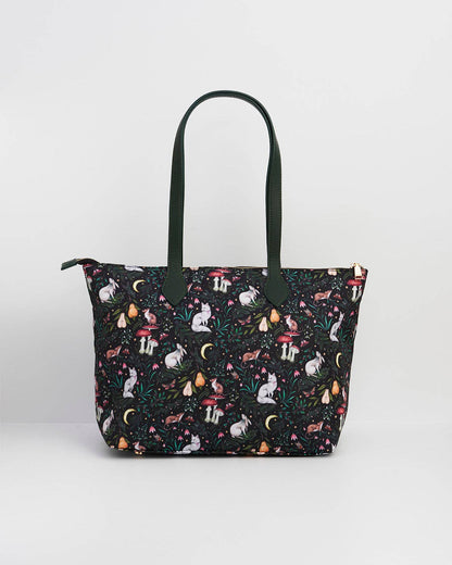 Edith Niva Print Tote Bag in Green