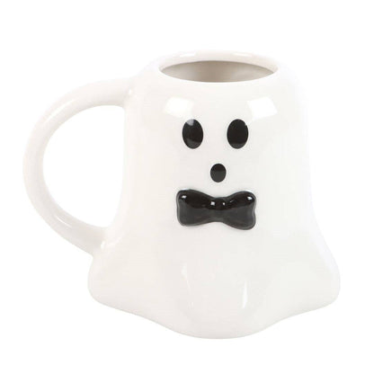 Mr. Boo Ghost Shaped Halloween Mug with Bow Tie