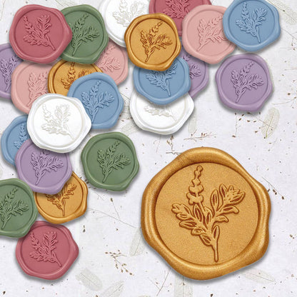Botanical Adhesive Wax Seal Stickers 1 1/4" - 25 Pk