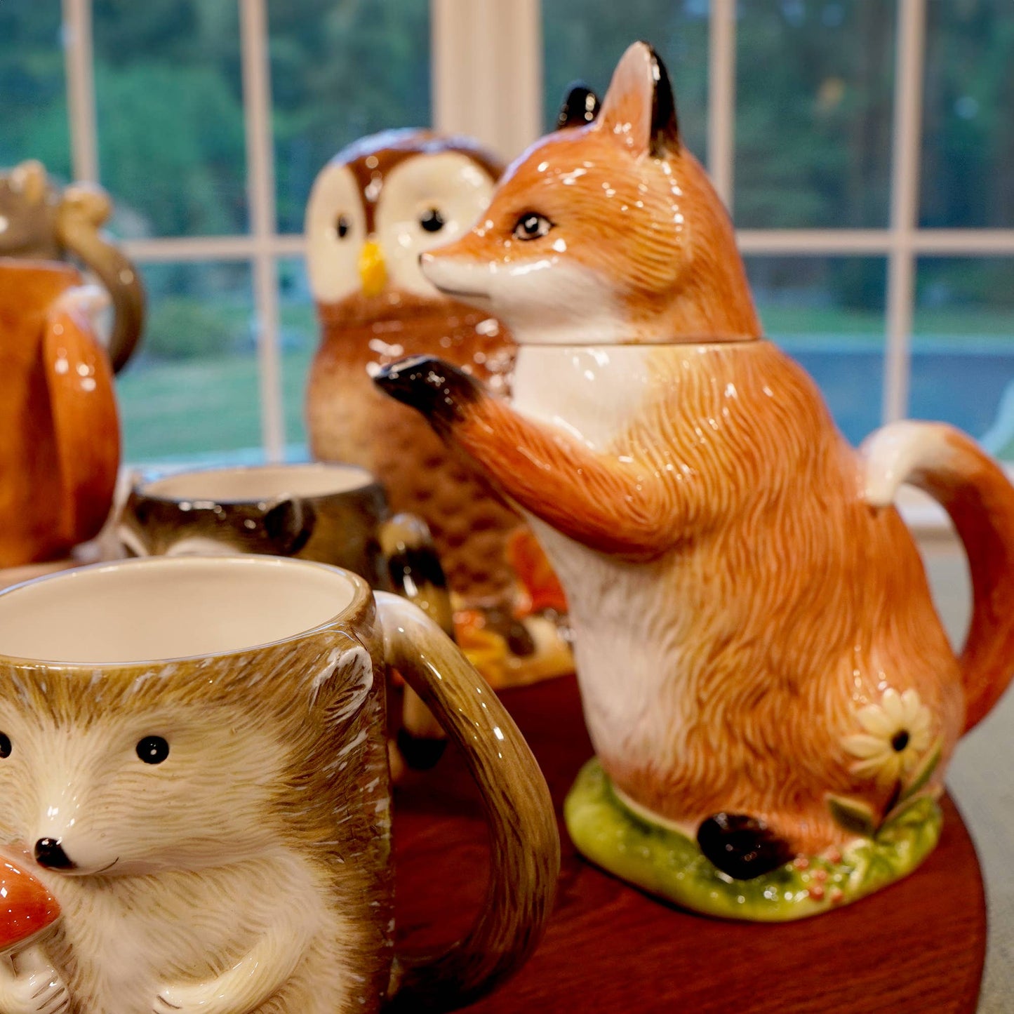 Woodland Critters Fall 3-D Fox Teapot 32 oz.