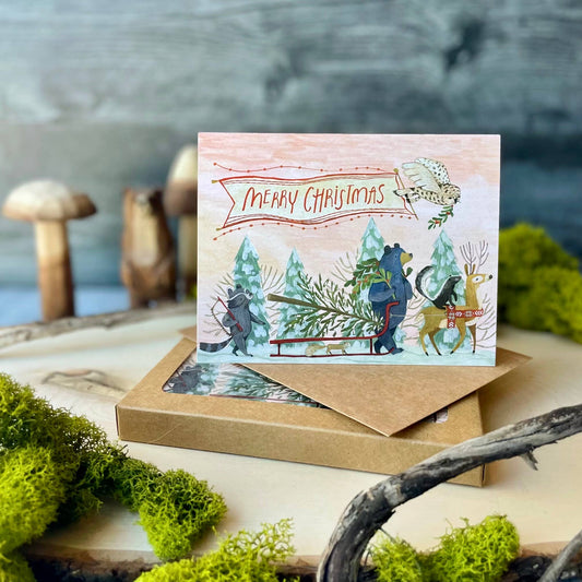 Tree Cutting Christmas Cards (Boxed Card Set)